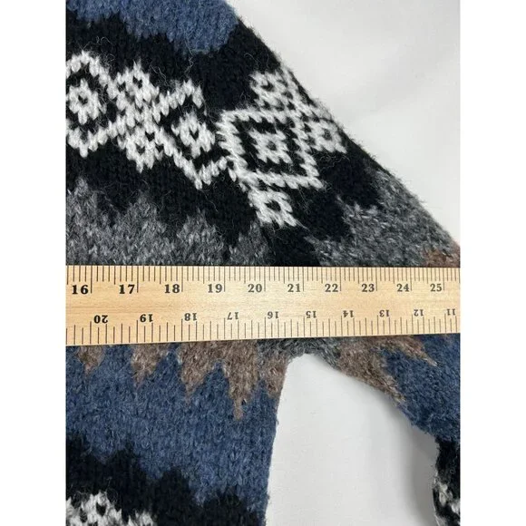 Evereve Womens Size Medium Fair Isle Knit Sweater Blue/Gray Long Sleeve - Picture 5 of 11